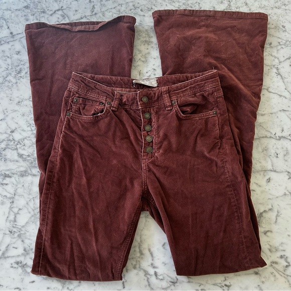 Free people corduroy flare pants in rust color | size 27 - Picture 1 of 11